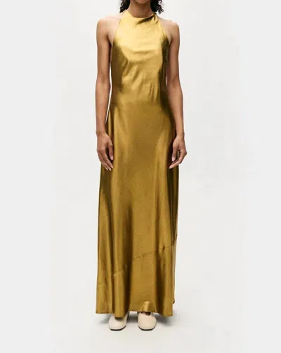 Silk Laundry High Low Maxi Dress In Gold