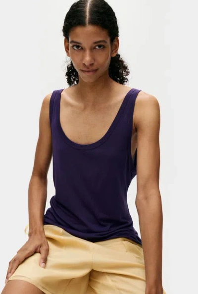 Silk Laundry Jersey Modal Scoop Tank Nightshade In Purple