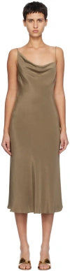 Silk Laundry Khaki Carrie Midi Dress In Cub