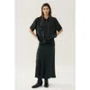 Silk Laundry Long Bias Cut Skirt Black In Black