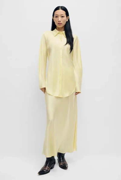 Silk Laundry Long Bias Cut Skirt Vanilla Flower