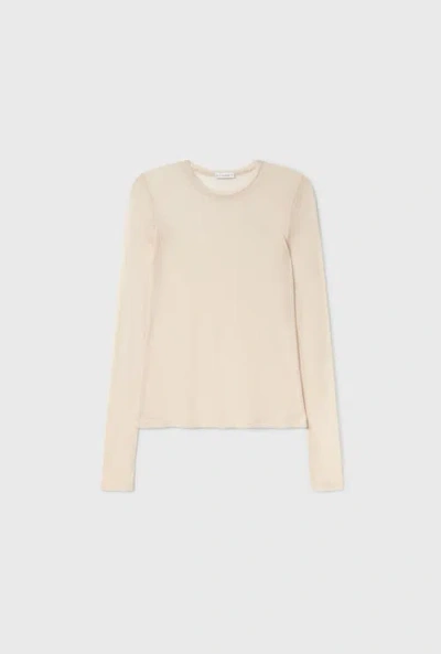 Silk Laundry Mesh Long Sleeve Top Hazelnut