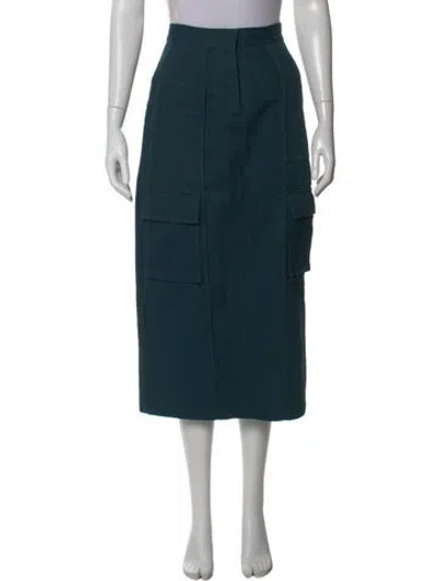 Pre-owned Silk Laundry Midi Length Skirt In Green