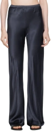 SILK LAUNDRY NAVY BIAS-CUT LOUNGE PANTS