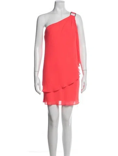Pre-owned Silk Laundry One-shoulder Mini Dress In Red