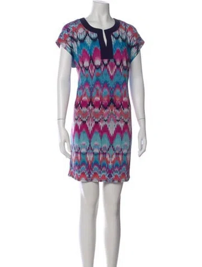 Pre-owned Silk Laundry Printed Mini Dress In Multi