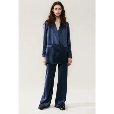 Silk Laundry Relaxed Blazer Midnight