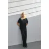 Silk Laundry Ribbed T-shirt Black In Black