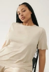 Silk Laundry Ribbed T-shirt Hazelnut In Hazelnut