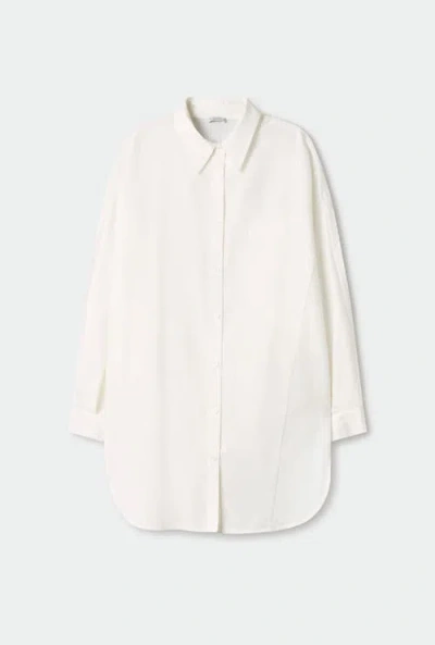 Silk Laundry Round Shirt In White