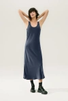 Silk Laundry Scoop Neck Dress Midnight In Midnight