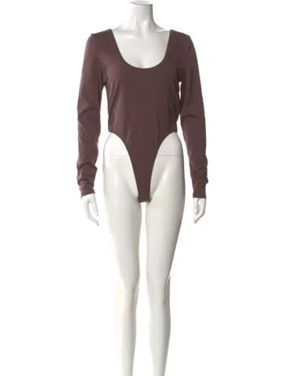 Pre-owned Silk Laundry Scoop Neck Long Sleeve Bodysuit W/ Tags In Purple