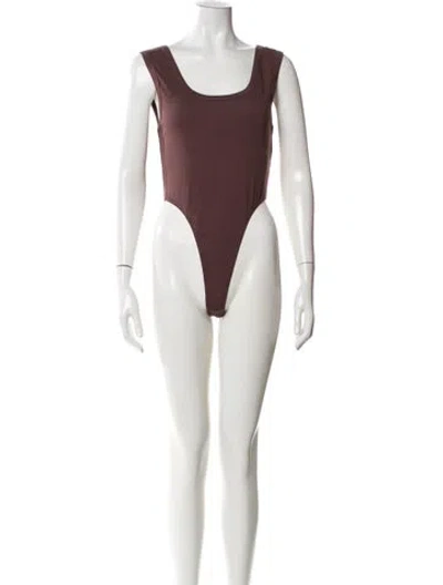 Pre-owned Silk Laundry Scoop Neck Sleeveless Bodysuit W/ Tags In Purple