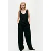 Silk Laundry Scoop Neck Tank Black In Black