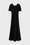 Silk Laundry Short Sleeve Bias Dress Black In Black