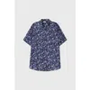 Silk Laundry Short Sleeve Boyfriend Shirt Hounds Paisley In Hounds Paisley