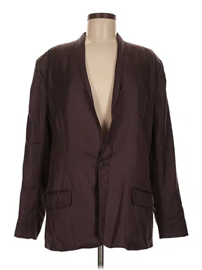 Pre-owned Silk Laundry Silk Blazer Jacket In Burgundy