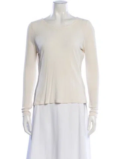 Pre-owned Silk Laundry Silk Crew Neck Top In Gray