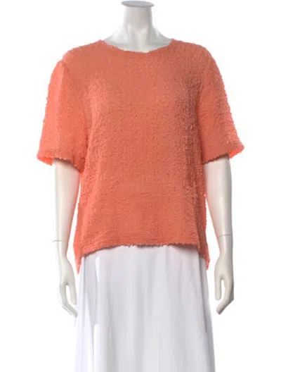 Pre-owned Silk Laundry Silk Crew Neck Top In Orange