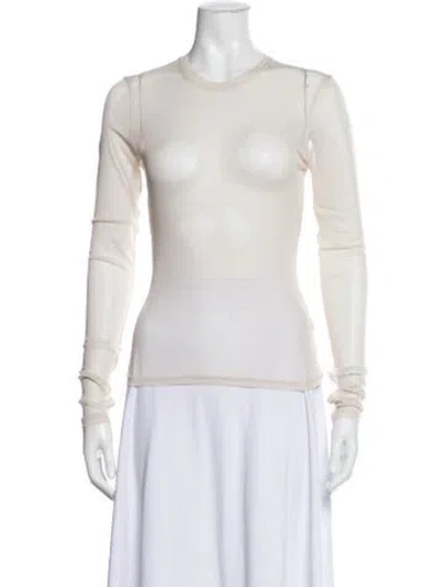 Pre-owned Silk Laundry Silk Crew Neck Top In White