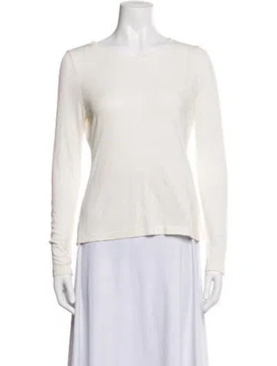 Pre-owned Silk Laundry Silk Crew Neck Top In White