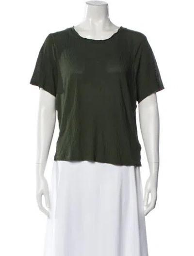 Pre-owned Silk Laundry Silk Crew Neck T-shirt In Green