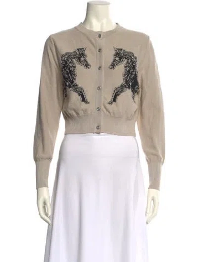 Pre-owned Silk Laundry Silk Graphic Print Sweater In Neutral