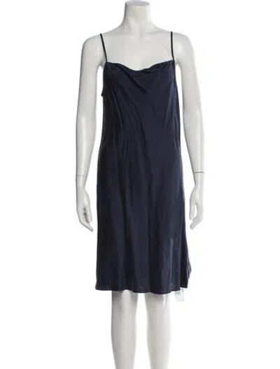 Pre-owned Silk Laundry Silk Knee-length Dress In Blue