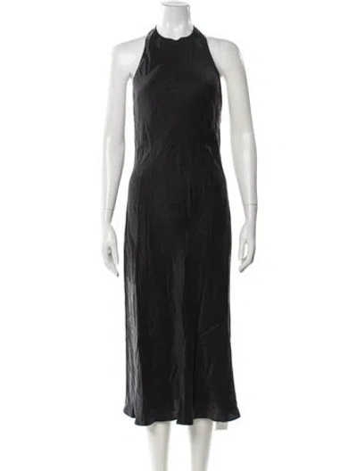 Pre-owned Silk Laundry Silk Knee-length Dress In Gray