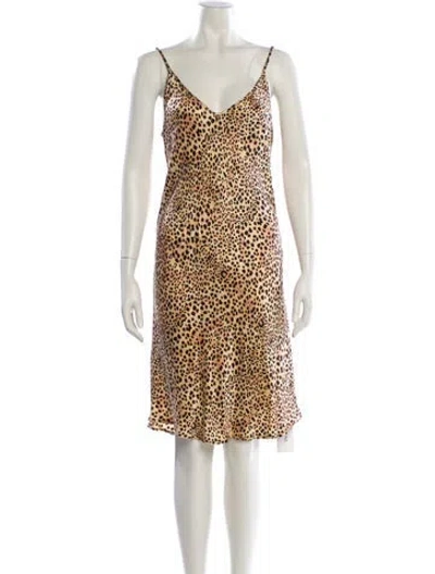 Pre-owned Silk Laundry Silk Knee-length Dress In Neutral