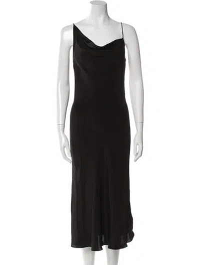 Pre-owned Silk Laundry Silk Long Dress In Black