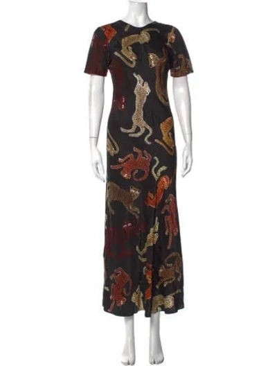 Pre-owned Silk Laundry Silk Long Dress In Black