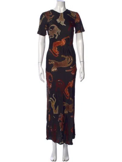 Pre-owned Silk Laundry Silk Long Dress In Black