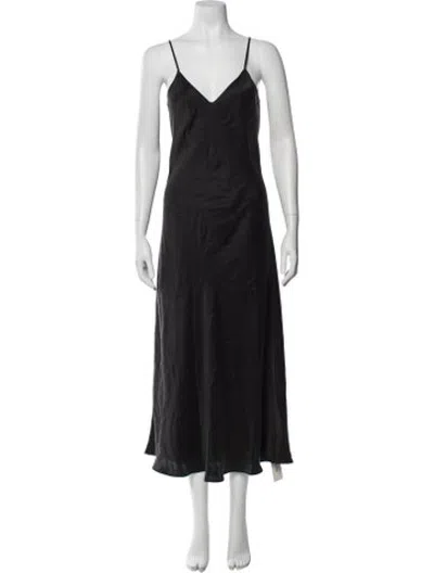 Pre-owned Silk Laundry Silk Long Dress In Black