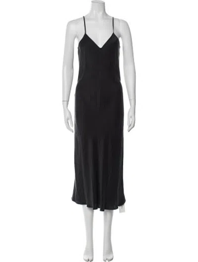 Pre-owned Silk Laundry Silk Long Dress In Black