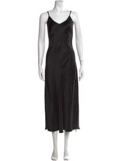 Pre-owned Silk Laundry Silk Long Dress In Black