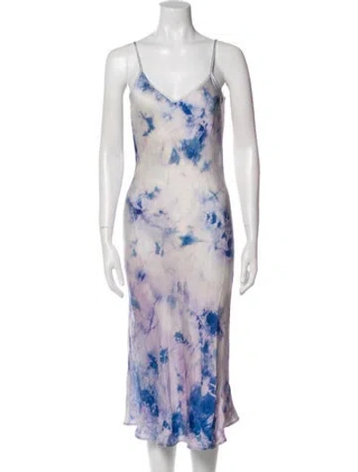 Pre-owned Silk Laundry Silk Long Dress In Blue