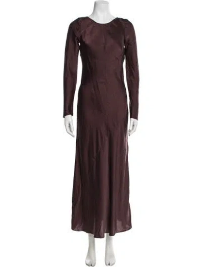 Pre-owned Silk Laundry Silk Long Dress In Brown
