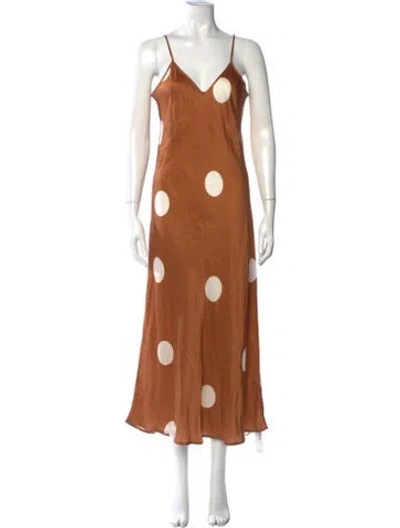 Pre-owned Silk Laundry Silk Long Dress In Brown