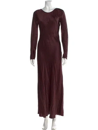 Pre-owned Silk Laundry Silk Long Dress In Burgundy