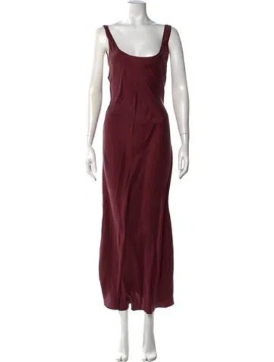 Pre-owned Silk Laundry Silk Long Dress In Burgundy