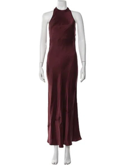 Pre-owned Silk Laundry Silk Long Dress In Burgundy