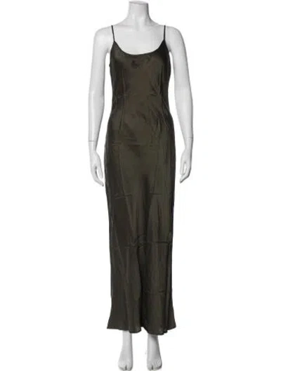 Pre-owned Silk Laundry Silk Long Dress In Green