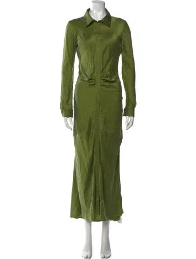 Pre-owned Silk Laundry Silk Long Dress In Green