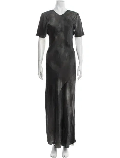 Pre-owned Silk Laundry Silk Long Dress In Grey