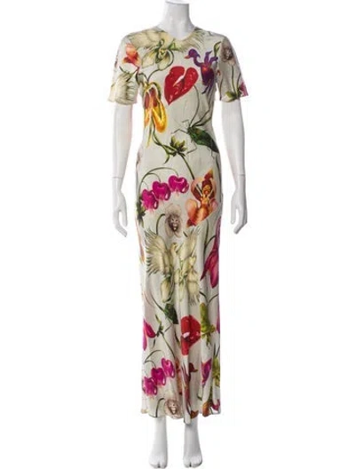 Pre-owned Silk Laundry Silk Long Dress In Multi