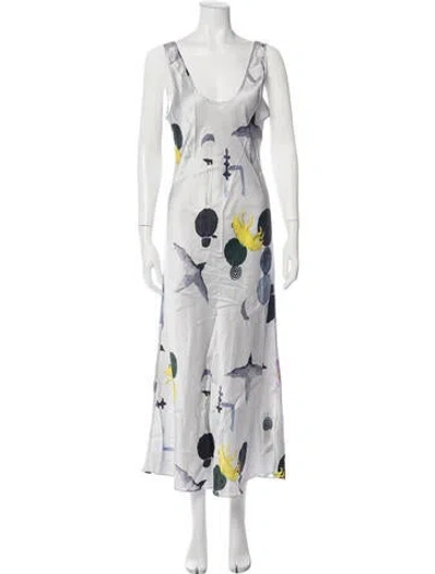 Pre-owned Silk Laundry Silk Long Dress In Multicolor