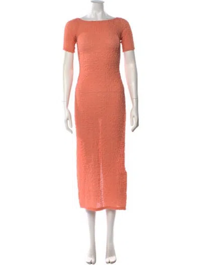 Pre-owned Silk Laundry Silk Long Dress In Orange