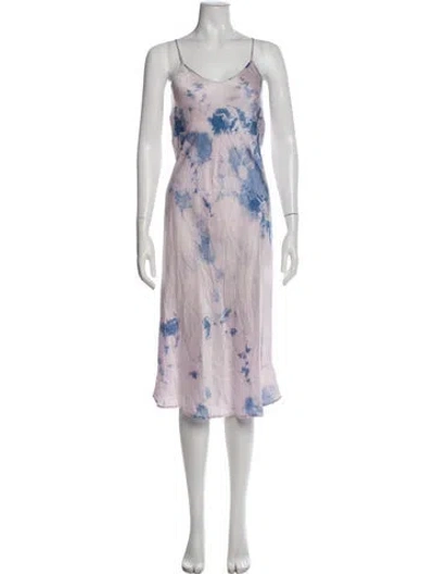 Pre-owned Silk Laundry Silk Long Dress In Pink