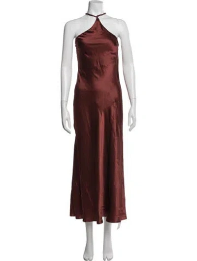 Pre-owned Silk Laundry Silk Long Dress W/ Tags In Burgundy